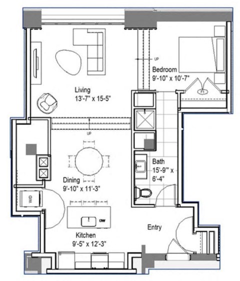 GW 104 Floor Plan at The Georgian Apartments, St Louis